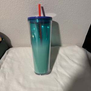 Starbucks Venti Teal And Blue Ombre Tumbler 2020 24oz